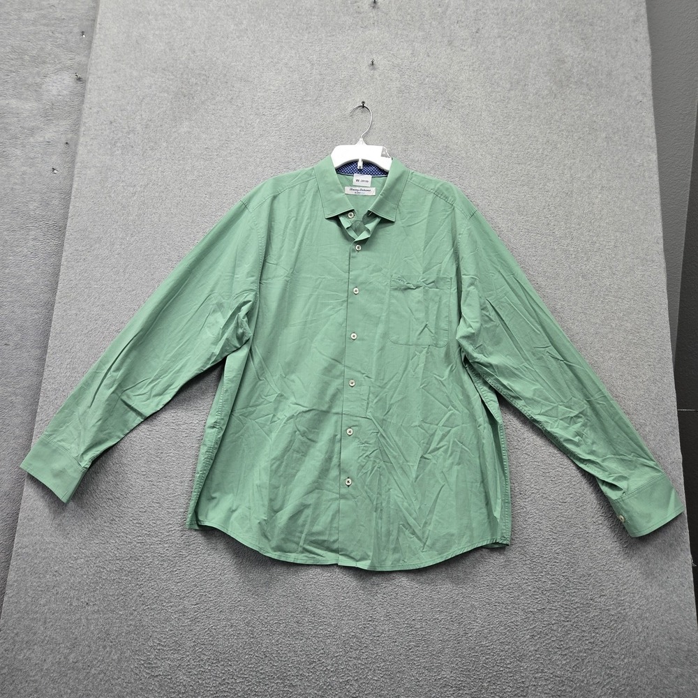 Tommy Bahama Men Button Up Shirt XL Green IslandZone Pima Cotton Blend Pocket
